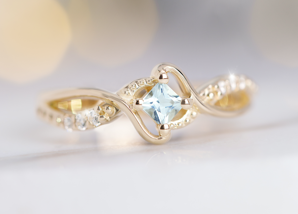 AM/_ CN/_ Love Heart Double Color Shiny Rhinestone Proposal Ring Wedding Jewelry U